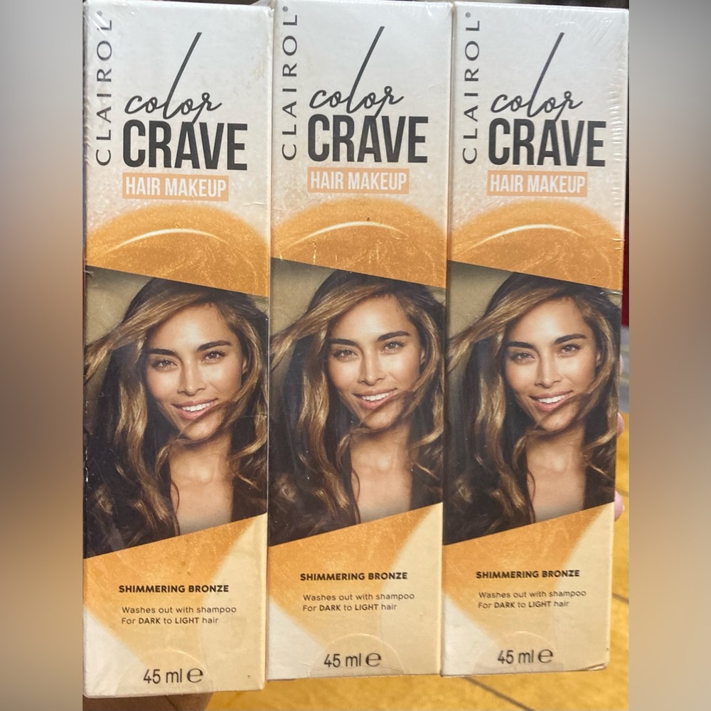 NWT Lot of 3 Clairol Color Craze Hair Makeup Shimmering Bronze Color
